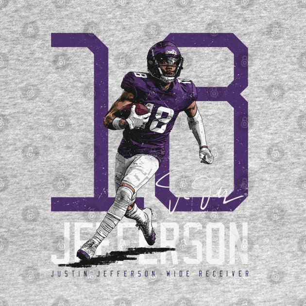 Justin Jefferson Minnesota Bold Number by Chunta_Design